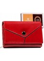 Peterson Červená hladká dámska kožená peňaženka Y163 [DH] PTN RD-21-GCL-Y