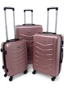 Rogal Zlato-ružová sada 3 odolných elegantných kufrov "Armor" - veľ. M, L, XL