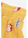Detské krátke nohavice Happy Socks Bunny žltá farba, vzorované, nastaviteľný pás, KBUN116-2200