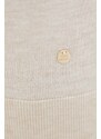 Vlnený sveter Mos Mosh dámsky, béžová farba, tenký, s rolákom