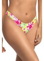 Relleciga Žlto-fuchsiové kvetované plavkové tangá High Cut Cheeky Bikini Floral