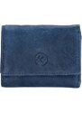 Hide & Stitches Modrá malá kožená peňaženka "Comet"