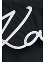 Bavlnená košeľa Karl Lagerfeld dámska, čierna farba, regular, s klasickým golierom