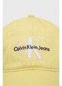 Bavlnená šiltovka Calvin Klein Jeans žltá farba, s nášivkou, K50K510061