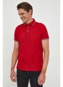 Polo tričko Tommy Hilfiger pánsky,červená farba,jednofarebný,MW0MW30750