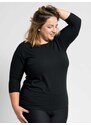 Dámske bavlnené tričko Plus Size CityZen s elastanom čierna