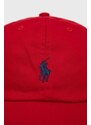 Detská bavlnená čiapka Polo Ralph Lauren červená farba, jednofarebná