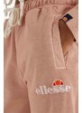 Bavlnené tepláky Ellesse Taran Cropped Jog SGM14012-PINK, ružová farba, stredne vysoký pás