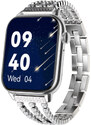 Smart hodinky Madvell Pulsar s volaním cez bluetooth a EKG strieborné so strieborným kovovým remienkom Zira