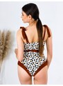 Webmoda Dámske exkluzívne celé leopardie plavky s pareom