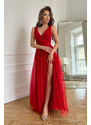 Bicotone Červené dlhé šaty Camille