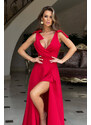 Bicotone Červené šaty s viazaním na ramenách Camila