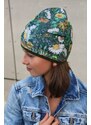 Darissa Detská jednovrstvová čiapka flora - zelená