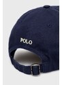 Bavlnená čiapka Polo Ralph Lauren tmavomodrá farba, jednofarebná