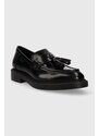 Kožené mokasíny Vagabond Shoemakers ALEX W dámske, čierna farba, na plochom podpätku, 5648.004.20