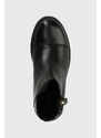 Detské kožené topánky Geox čierna farba