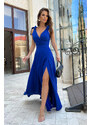 Bicotone Modré šaty s viazaním na ramenách Camila