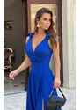 Bicotone Modré šaty s viazaním na ramenách Camila