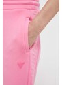 Tepláky Guess BRENDA dámske, ružová farba, s potlačou, V3RB21 K7UW2