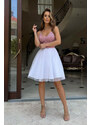 Bicotone Bielo-ružové tylové šaty Kelly