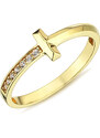 Lillian Vassago Zlatý prsteň zdobený zirkónmi LLV98-GR014