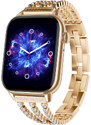 Smart hodinky Madvell Pulsar s volaním cez bluetooth a EKG púdrovo zlaté s púdrovým zlatým kovovým remienkom Zira