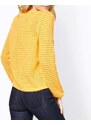Ažúrový pulóver Linea Tesini, žltý