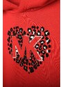Detská bavlnená mikina Michael Kors červená farba, s kapucňou, s potlačou