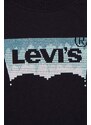 Detská bavlnená košeľa s dlhým rukávom Levi's čierna farba