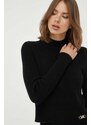 Vlnený sveter MICHAEL Michael Kors dámsky, čierna farba, s polorolákom