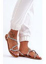 Seastar Blue Klasické strieborné dámske sandále s módnym zdobením