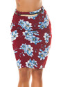 Koucla Kvetinová pencil sukňa s opaskom