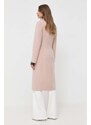 Vlnený kabát Pinko béžová farba, prechodný, dvojradový