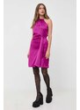 Šaty Pinko fialová farba, mini, rovný strih