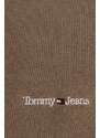 Šál Tommy Jeans pánsky, béžová farba, s potlačou