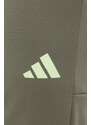 Tréningové nohavice adidas Performance Train Essentials Seasonal zelená farba, s potlačou