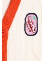 Detský kardigan s prímesou vlny Kenzo Kids biela farba, tenký