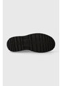 Členkové topánky Calvin Klein Jeans EVA MID LACE UP BOOT LTH WN dámske, čierna farba, na plochom podpätku, YW0YW01263