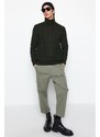 Trendyol Khaki Men's Slim Fit Turtleneck Hair Knit Knitwear Sweater