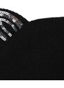 Detská čiapka Karl Lagerfeld čierna farba biela, z tenkej pleteniny