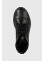 Členkové topánky G-Star Raw NOXER HGH LEA NYL dámske, čierna farba, na plochom podpätku, 2241020817.BLK
