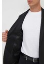 Vlnená bunda Karl Lagerfeld čierna farba