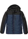bonprix Prešívaná bunda s komfortným strihom a kapucňou, farba modrá