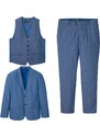 bonprix 3-dielny oblek: sako, nohavice, vesta, farba modrá, rozm. 52