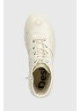 Kožené členkové topánky Desigual dámske, biela farba, na plochom podpätku, 23WSTP14.1001