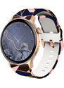 Smart hodinky Madvell Talon s volaním cez bluetooth púdrovo zlaté so silikónovým remienkom ružový vektor