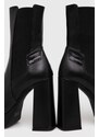 Kožené topánky chelsea Karl Lagerfeld Jeans STAK HEEL II dámske, čierna farba, na podpätku, KLJ93140