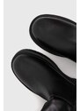 Vysoké čižmy Tommy Jeans TJW OVER THE KNEE BOOTS dámske, čierna farba, na platforme, EN0EN02254