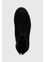 Semišové topánky Tommy Hilfiger HILFIGER CORE SUEDE BOOT pánske, čierna farba, FM0FM04674