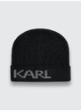 Čiapka s prímesou vlny Karl Lagerfeld čierna farba
